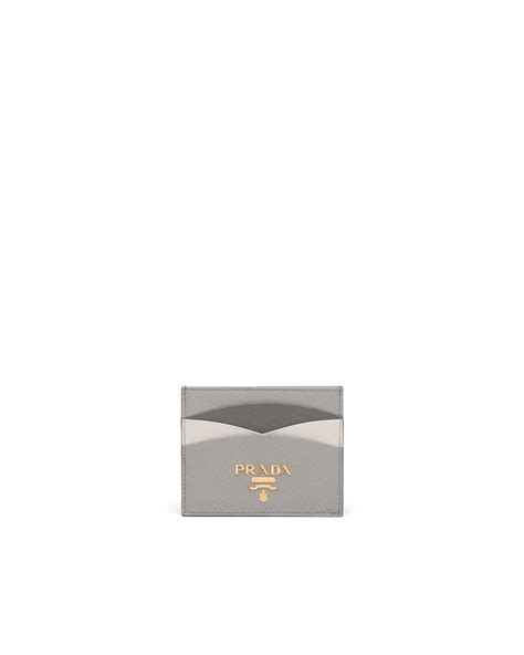 prada card holder grey|prada card holder with chain.